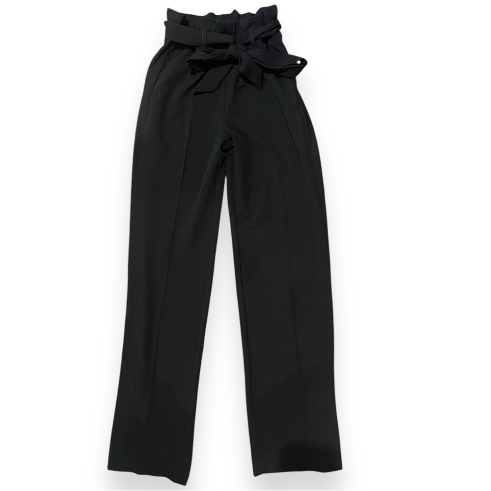 Black Wide Leg Trousers with Tie Waist